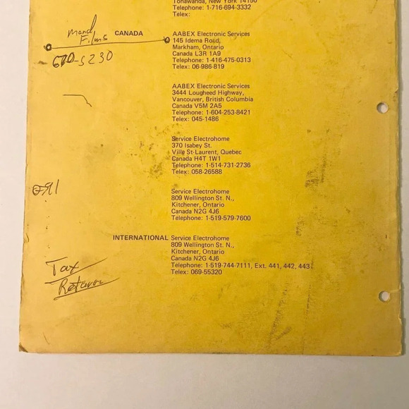 Vintage 1982 Service Manual Electohome G07  19 Inch RGB Colour Monitor Damaged - Picture 6 of 16